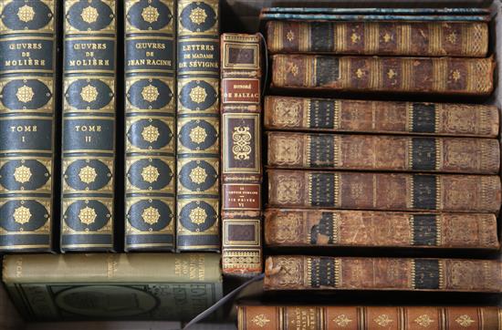 Two boxes of leather and cloth bound books